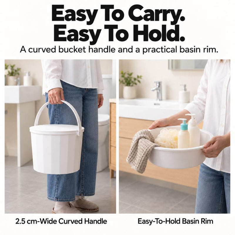 3-in-1 Bucket, Pail & Lid Set with Handle