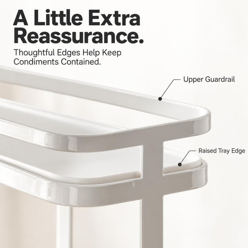 2-Tier Slim Countertop Condiment Rack with Tall-Bottle Storage