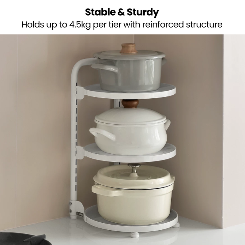 Adjustable Pots & Pans Tiered Rack & Organiser