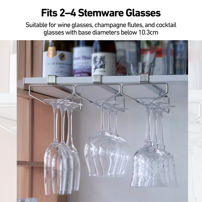 Under Cabinet Wine Glass Holder Organiser