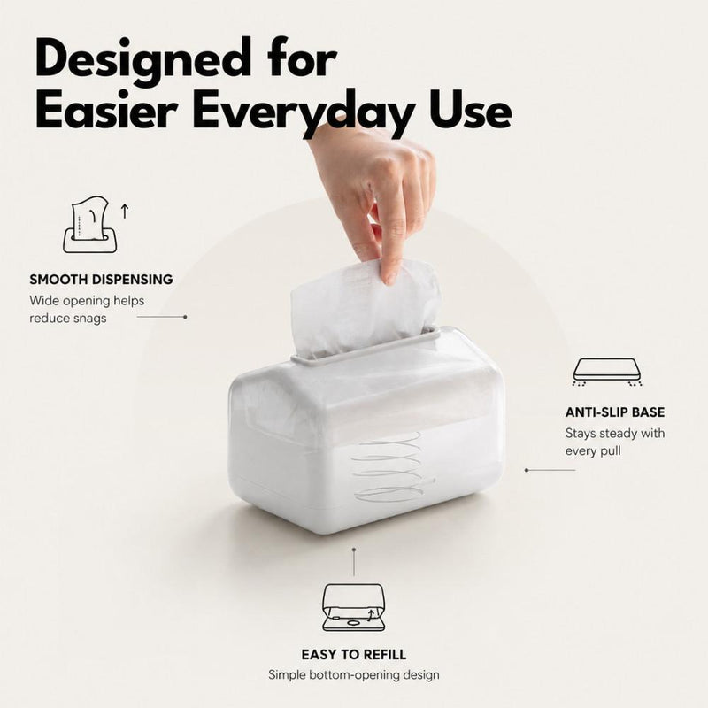 Minimalist Spring-Lift Tissue Box Holder