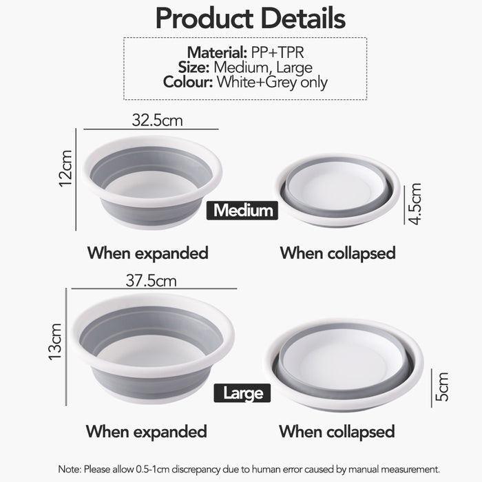 Space-saving Multipurpose Collapsible Basin