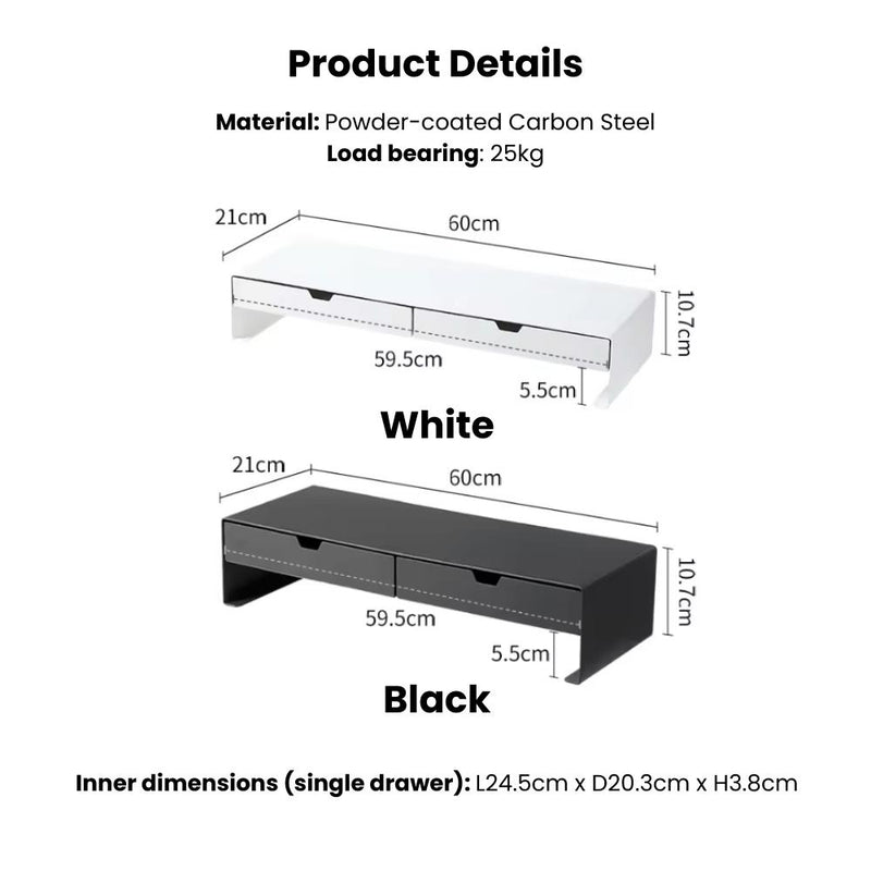 Desktop Monitor & Laptop Stand with Drawers