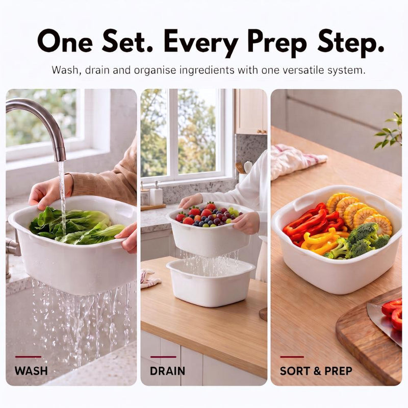 3-tier Stackable Colander Draining Basket
