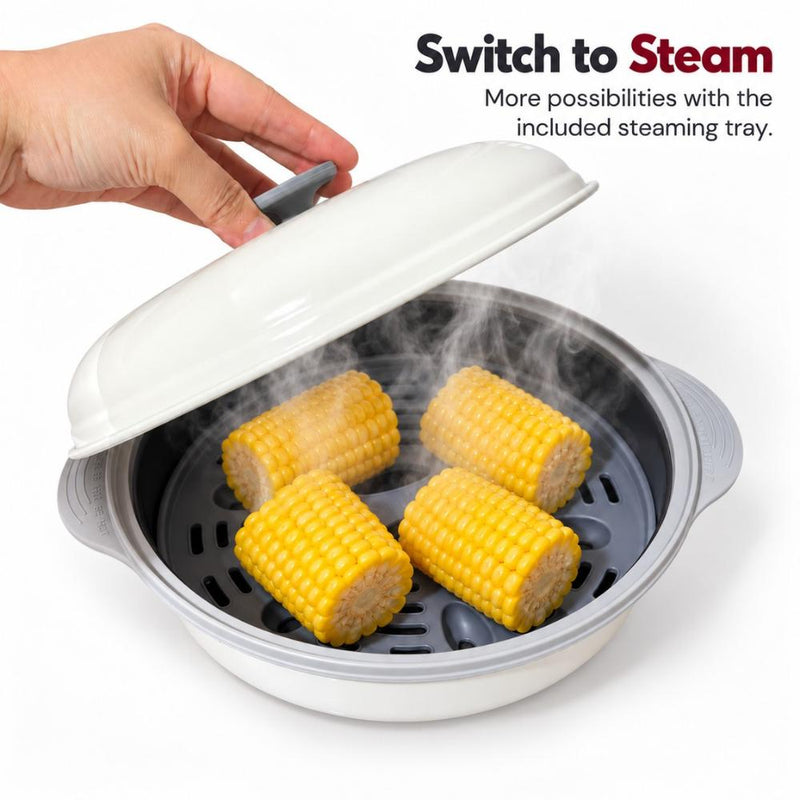 CB Japan Copan 6-in-1 Microwave Round Pan with Steaming Tray