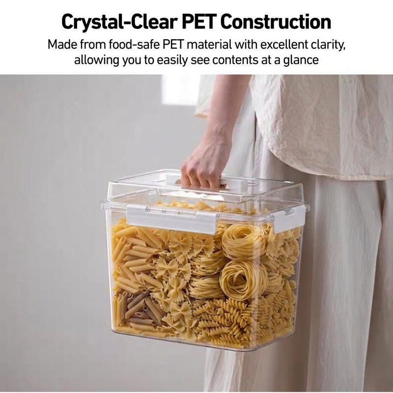 Extra Large Food-Safe Clear Airtight Multipurpose Storage Box with Handle