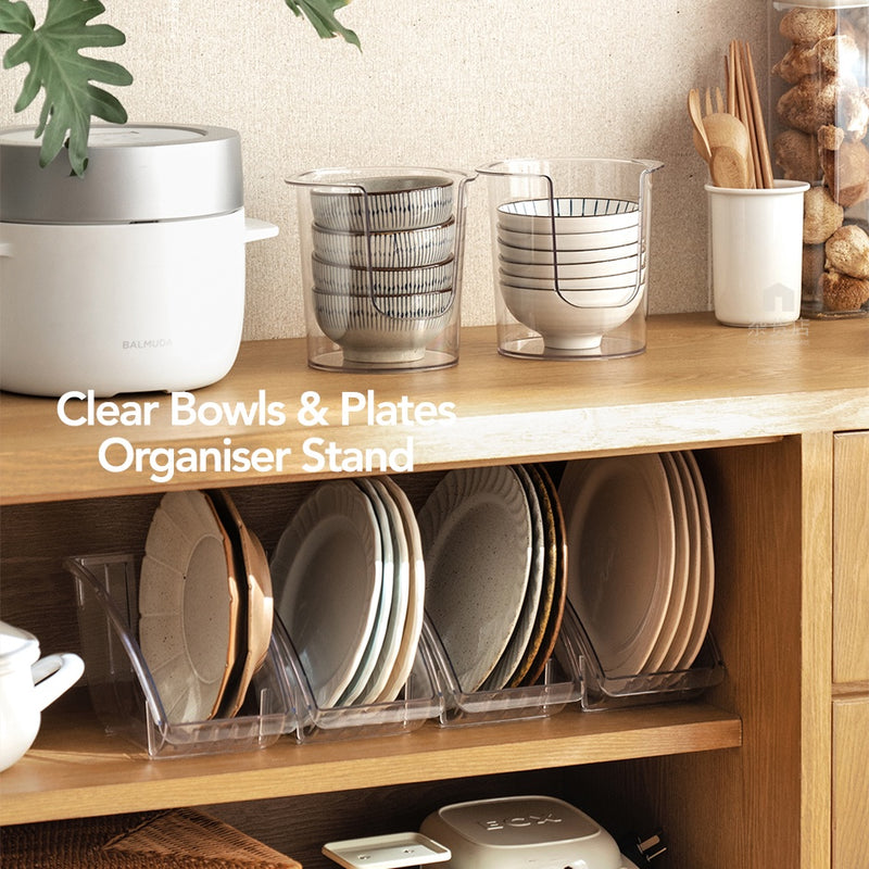 Clear Bowls & Plates Organiser Stand / Holder