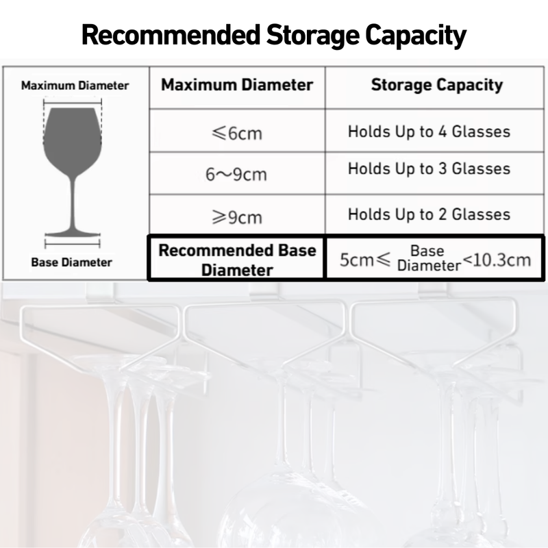 Under Cabinet Wine Glass Holder Organiser