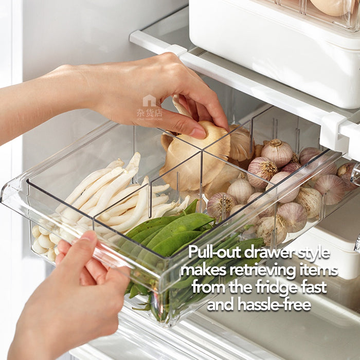 Clear Fridge Undershelf Pull-Out Drawer Organiser