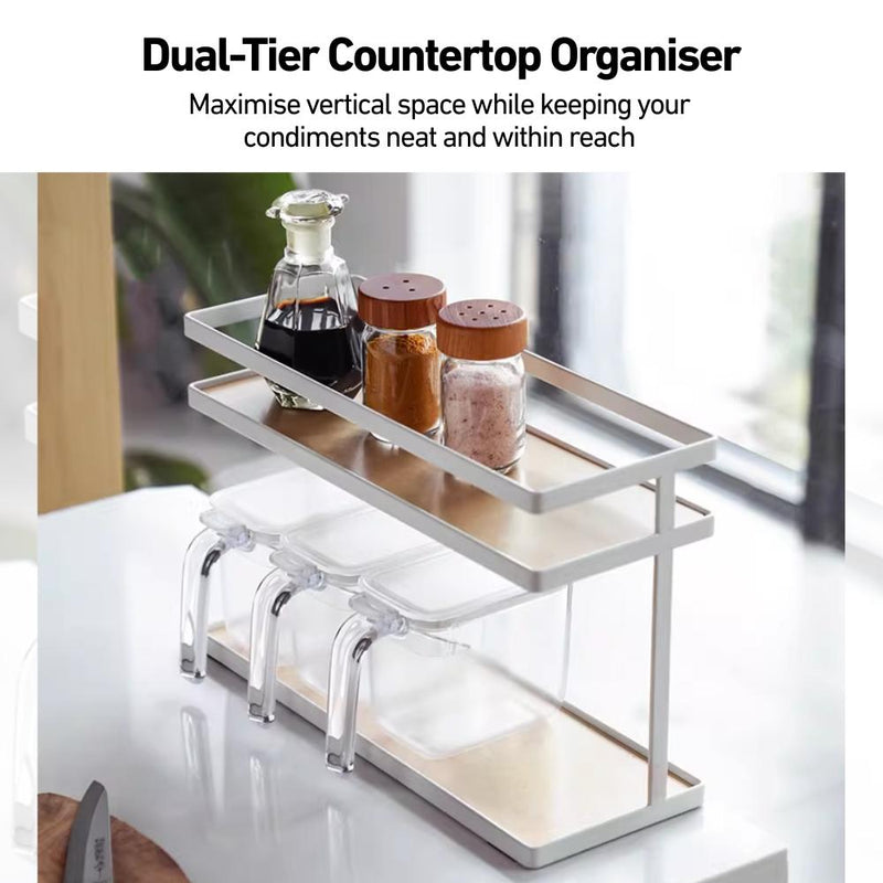 Dual-tier Kitchen Condiments & Spices Organiser