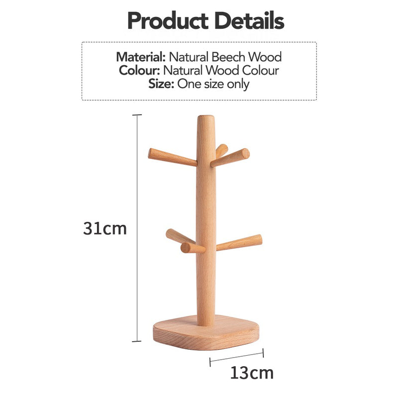 Japanese Style Minimalist Wooden Mug Stand / Cup Holder