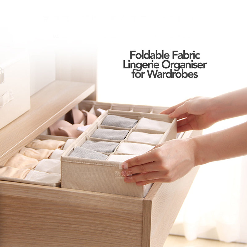 Foldable Fabric Lingerie Undergarments Accessories Organiser for Drawers