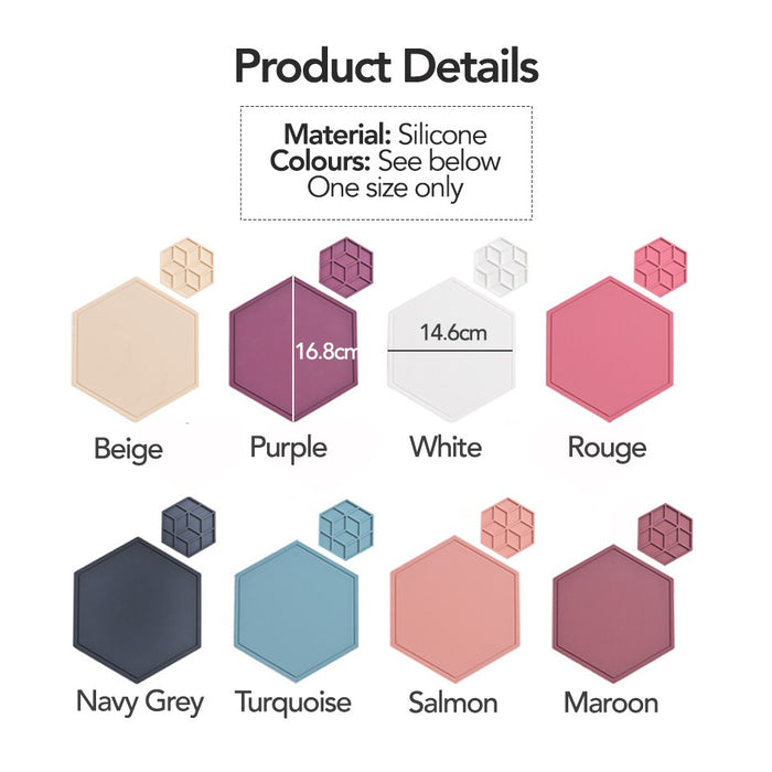 Hexagon Silicone Heat Insulation Pad with Dual Sides