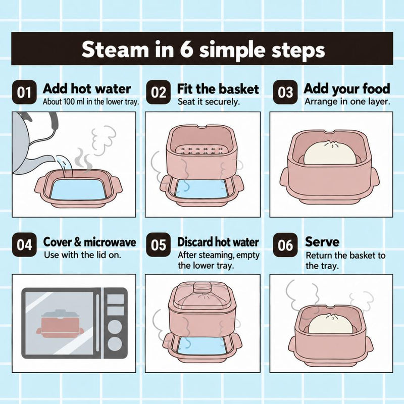 &NE Recopo Made in Japan Microwave Food Cooking Steamer