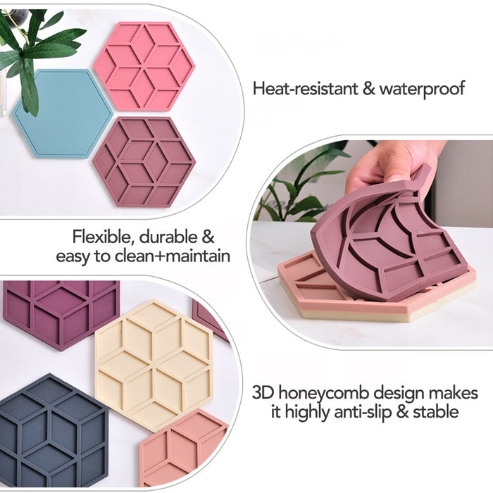 Hexagon Silicone Heat Insulation Pad with Dual Sides