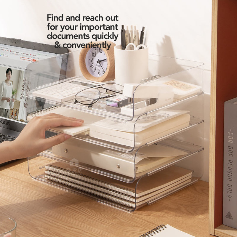 Stackable Document Magazine Stationeries Tray Organiser Stand