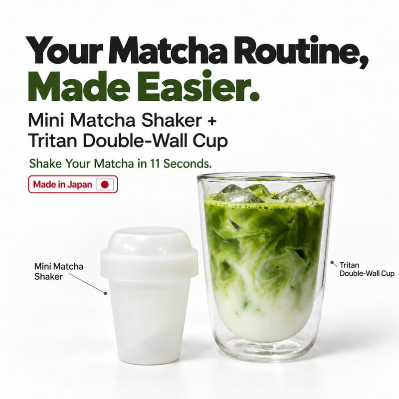 Made in Japan Mini Matcha Shaker & Akebono Tritan Double-Wall Cup 300ml
