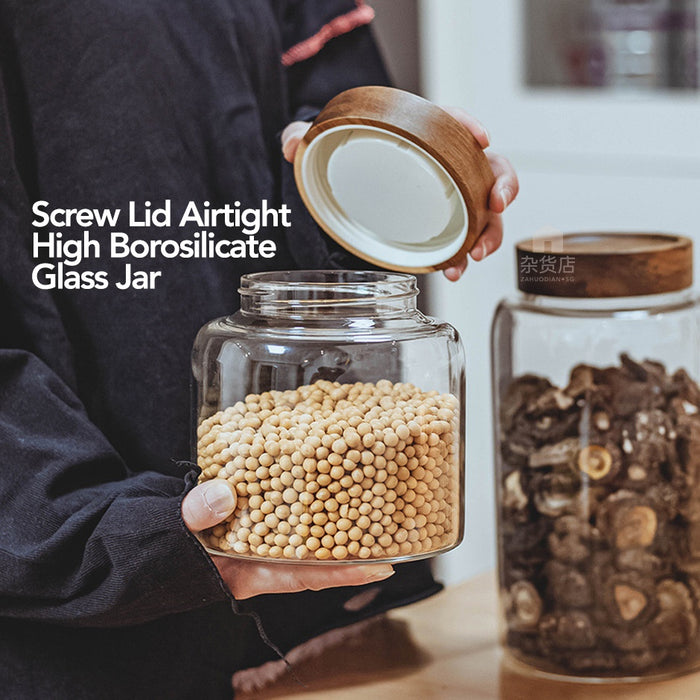 Screw Lid Airtight High Borosilicate Glass Jar