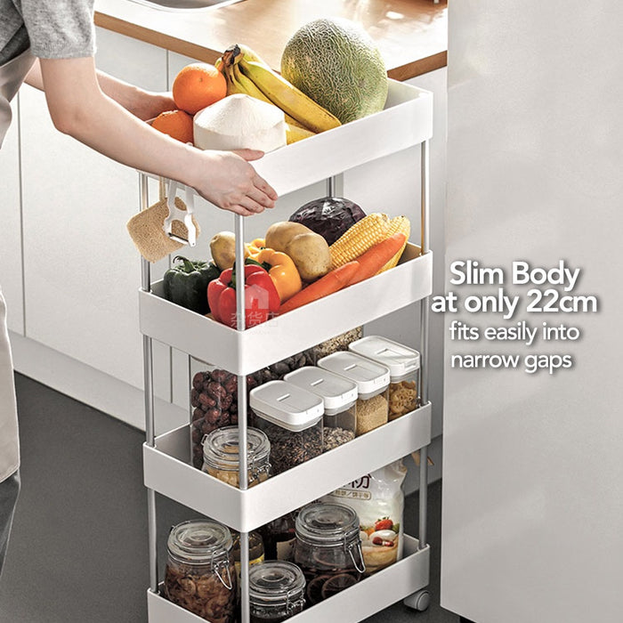 Multipurpose Bathroom & Kitchen Rack with Wheels