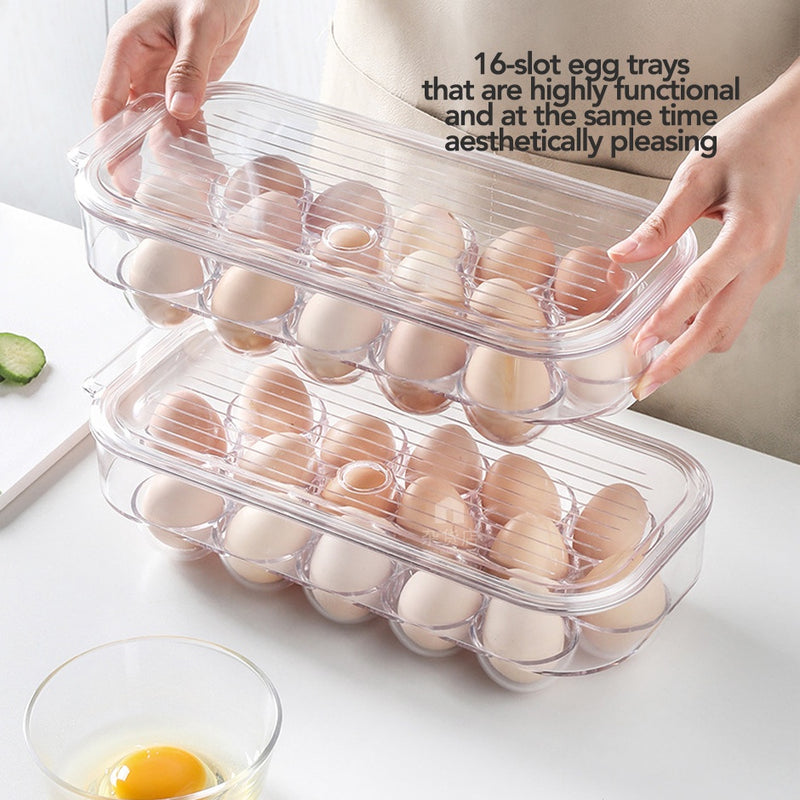 Clear Fridge Organiser Egg Tray with Optional Lid