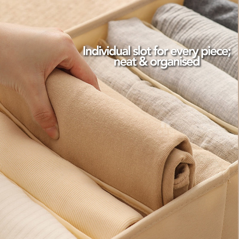 Fabric Clothes Storage Bin with Mesh Dividers