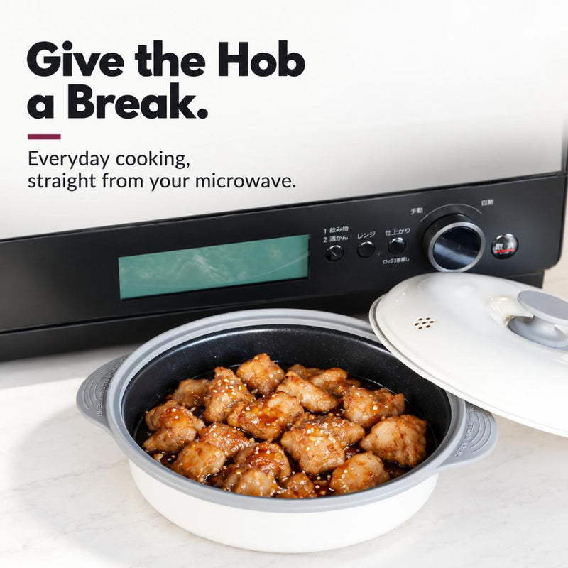 CB Japan Copan 6-in-1 Microwave Round Pan with Steaming Tray