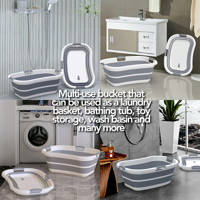 Extra Large Capacity Collapsible Laundry Basket / Bathing Tub with Tri-handle