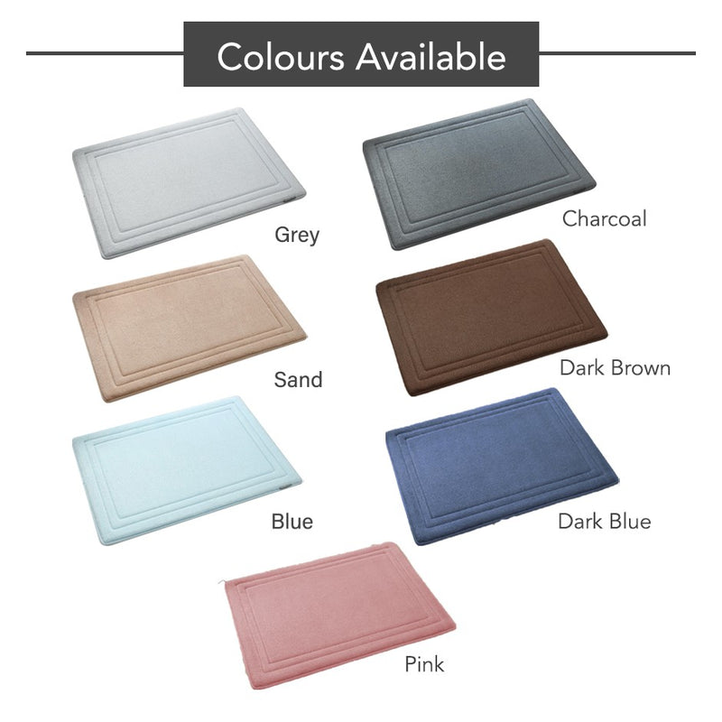 Ultra Absorbent & Super Soft Memory Foam Bathroom Floor Mat with Anti-Slip Base