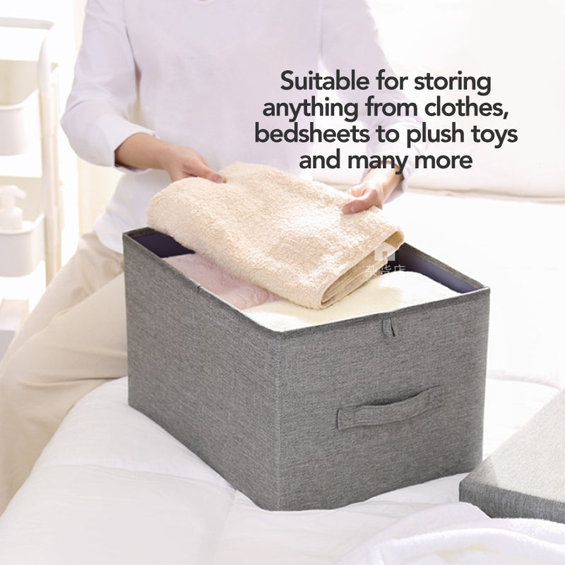 60L Large Capacity Foldable Fabric Storage Box with Lid