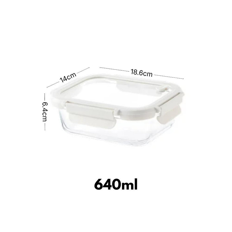 Airtight High Borosilicate Glass Microwaveable Food Container & Lunch Box