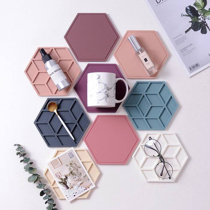 Hexagon Silicone Heat Insulation Pad with Dual Sides
