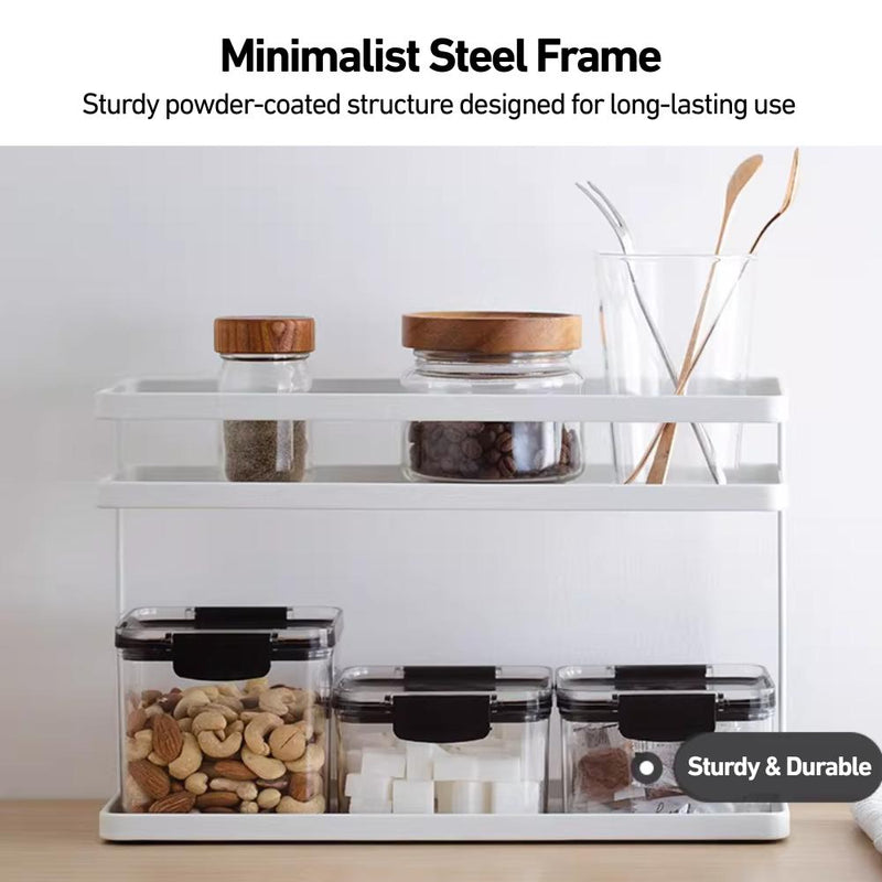 Dual-tier Kitchen Condiments & Spices Organiser