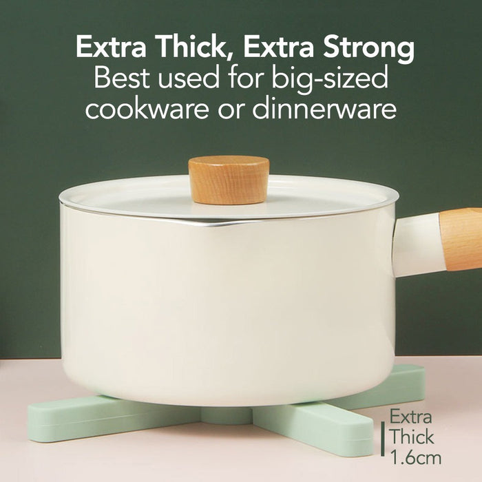 Extra Thick & Collapsible Silicone Heat Insulation Pad / Mat for Hot Pots, Pans & Crockery