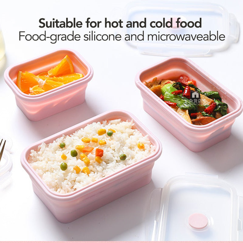 Collapsible Silicone Lunch Box in Assorted Sizes & Colours