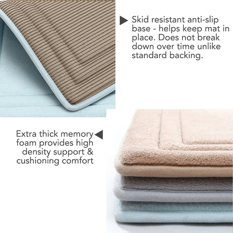 Ultra Absorbent & Super Soft Memory Foam Bathroom Floor Mat with Anti-Slip Base