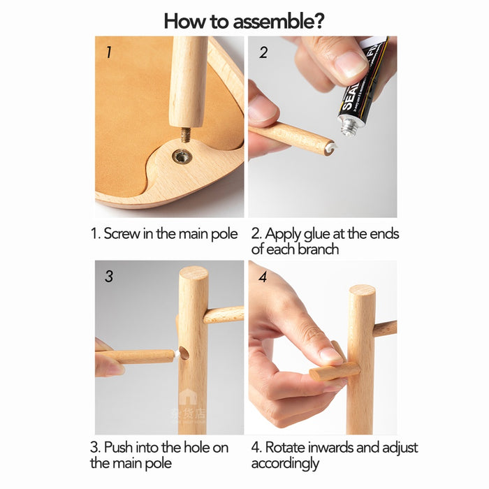 Japanese Minimalist Wooden Key Holder Stand & Tray