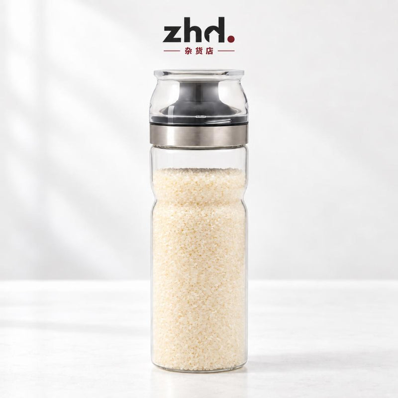 CB Japan Slim Airtight Rice Bottle with Measuring Cup/Lid 1kg