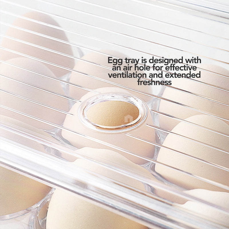 Clear Fridge Organiser Egg Tray with Optional Lid