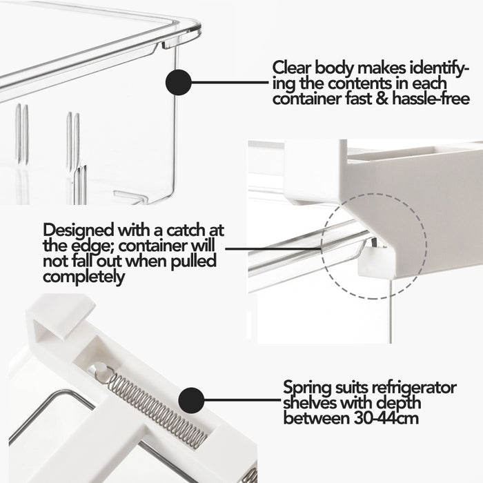 Clear Fridge Undershelf Pull-Out Drawer Organiser