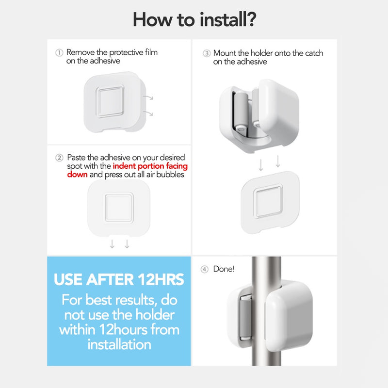 (Set of 3) Wall-Mounted Sleek Minimalist Mop Broom Holder