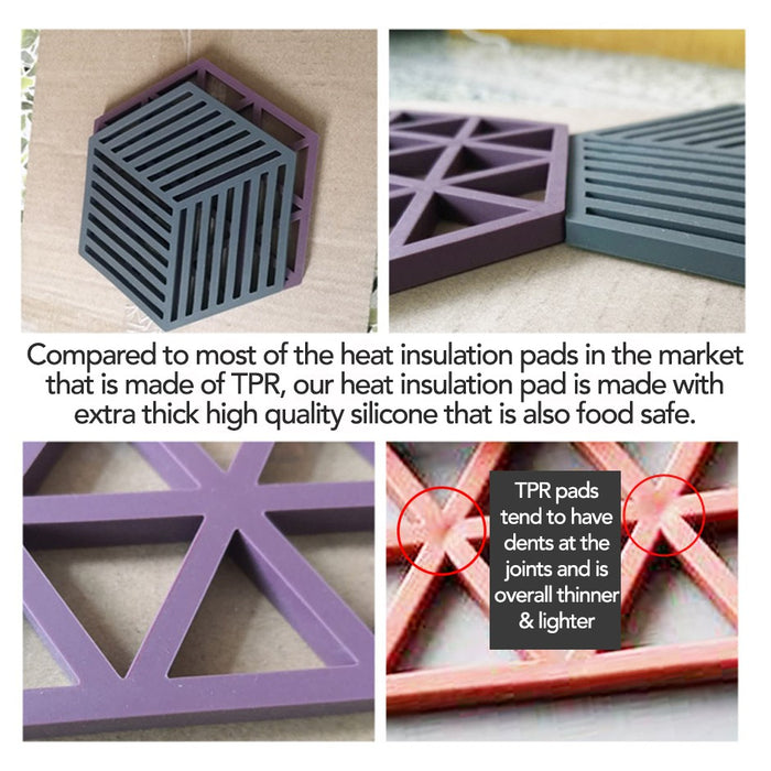 Hexagon Silicone Heat Insulation Pad with Dual Sides