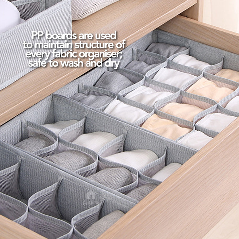 Foldable Fabric Lingerie Undergarments Accessories Organiser for Drawers