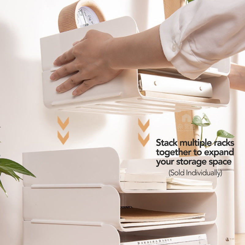 Stackable Document Magazine Stationeries Tray Organiser Stand