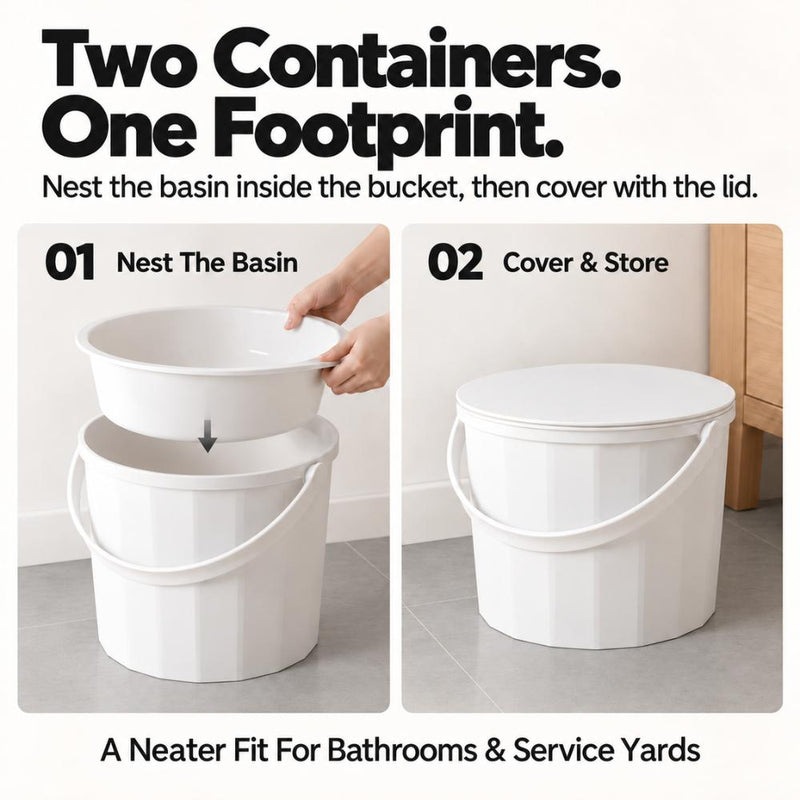 3-in-1 Bucket, Pail & Lid Set with Handle