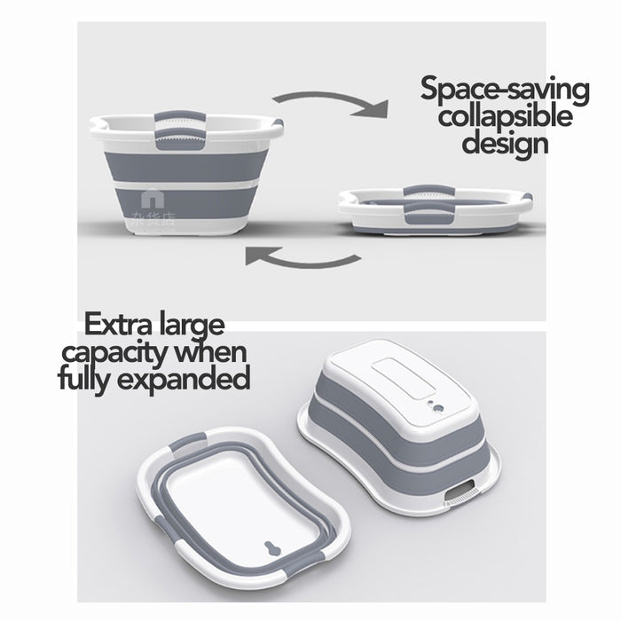 Extra Large Capacity Collapsible Laundry Basket / Bathing Tub with Tri-handle
