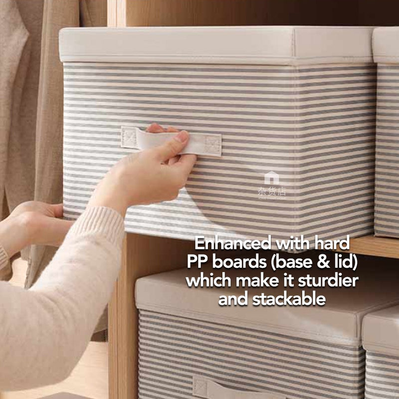 60L Large Capacity Foldable Fabric Storage Box with Lid