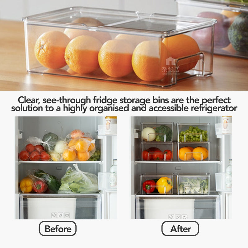 Clear Fridge Organiser Egg Tray with Optional Lid