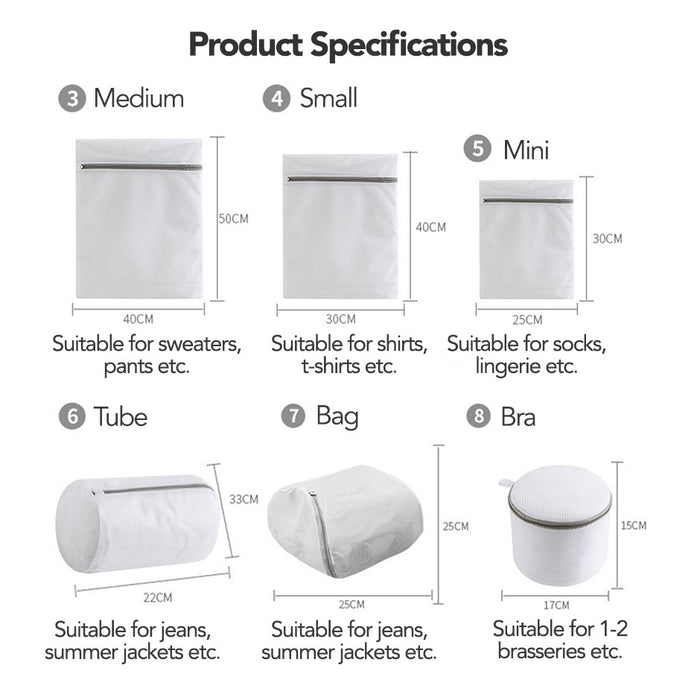 (Set of 2) Fine Mesh Laundry Bags in 8 sizes