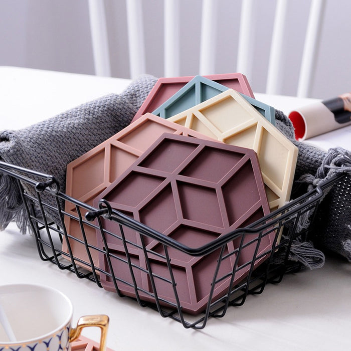 Hexagon Silicone Heat Insulation Pad with Dual Sides