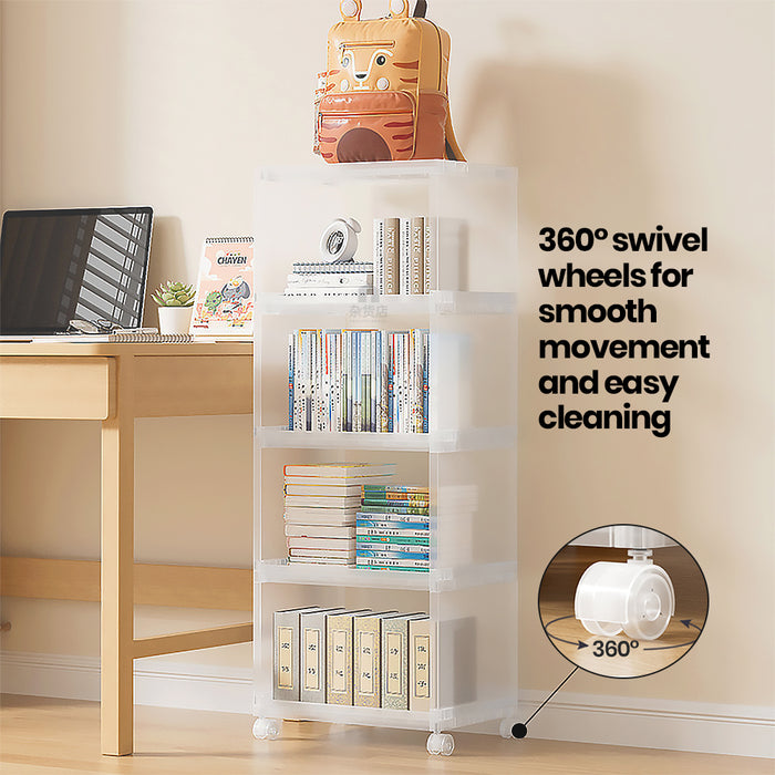 Easy-install Translucent Multipurpose Book Stand with Wheels
